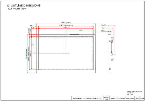 7' WVGA Ltps 800*480 IPS TFT szerokotemperaturowy moduł LCD