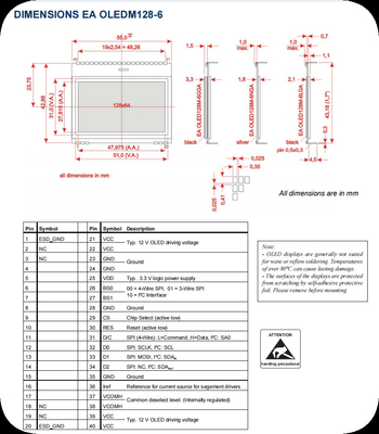 Moduł OLED o wysokiej kontrastzie 128*64 SPI Interface SSD1306