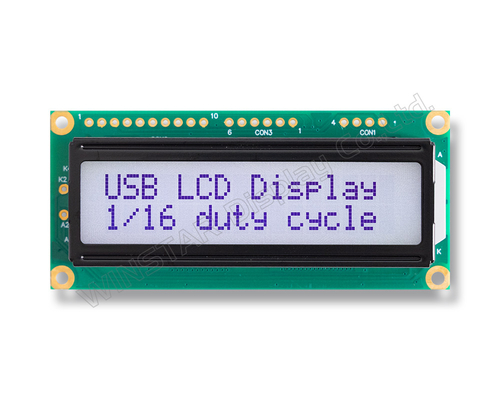Interfejs 16*2 znaków USB FSTN STN LCD Moduł Winstar zastępuje użytkowanie przemysłowe