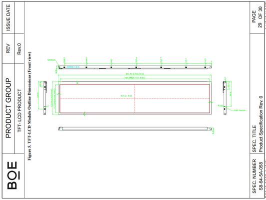24' BOE 1920RGB*360 Bar wysoki współczynnik kontrastu TFT LCD Module